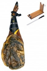 Iberico ham (shoulder) acorn-fed superior quality Don Agustín + ham holder + knife