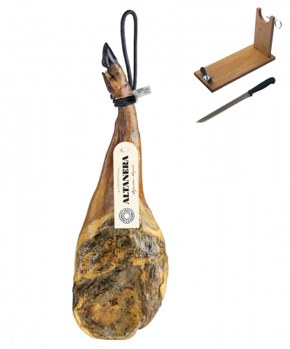 Iberico ham (shoulder) grain-fed Altadehesa + ham stand + knife image #1